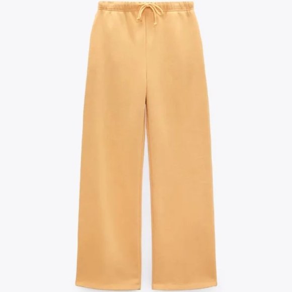 NWT Zara Plush Jogging Sweat Pants in Orange, Small - Picture 1 of 4